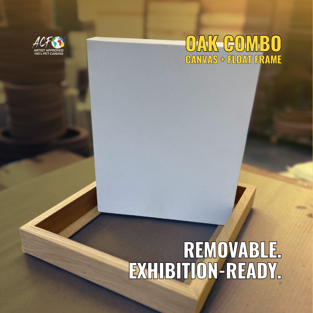 Deep Edge Oak Floating Frame & Box Board Canvas (40mm)