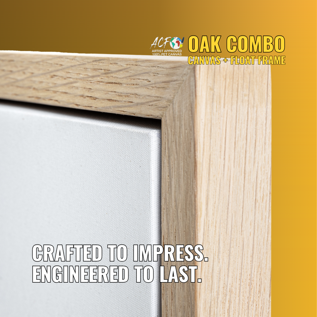 Deep Edge Oak Floating Frame & Box Board Canvas
