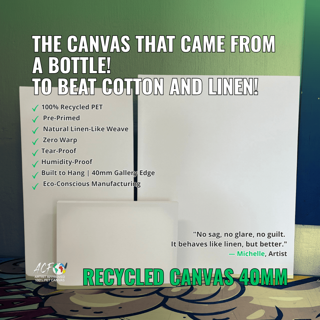 Eco Hero Canvas – 100% Recycled PET, 40mm Deep - Art Canvas Factory