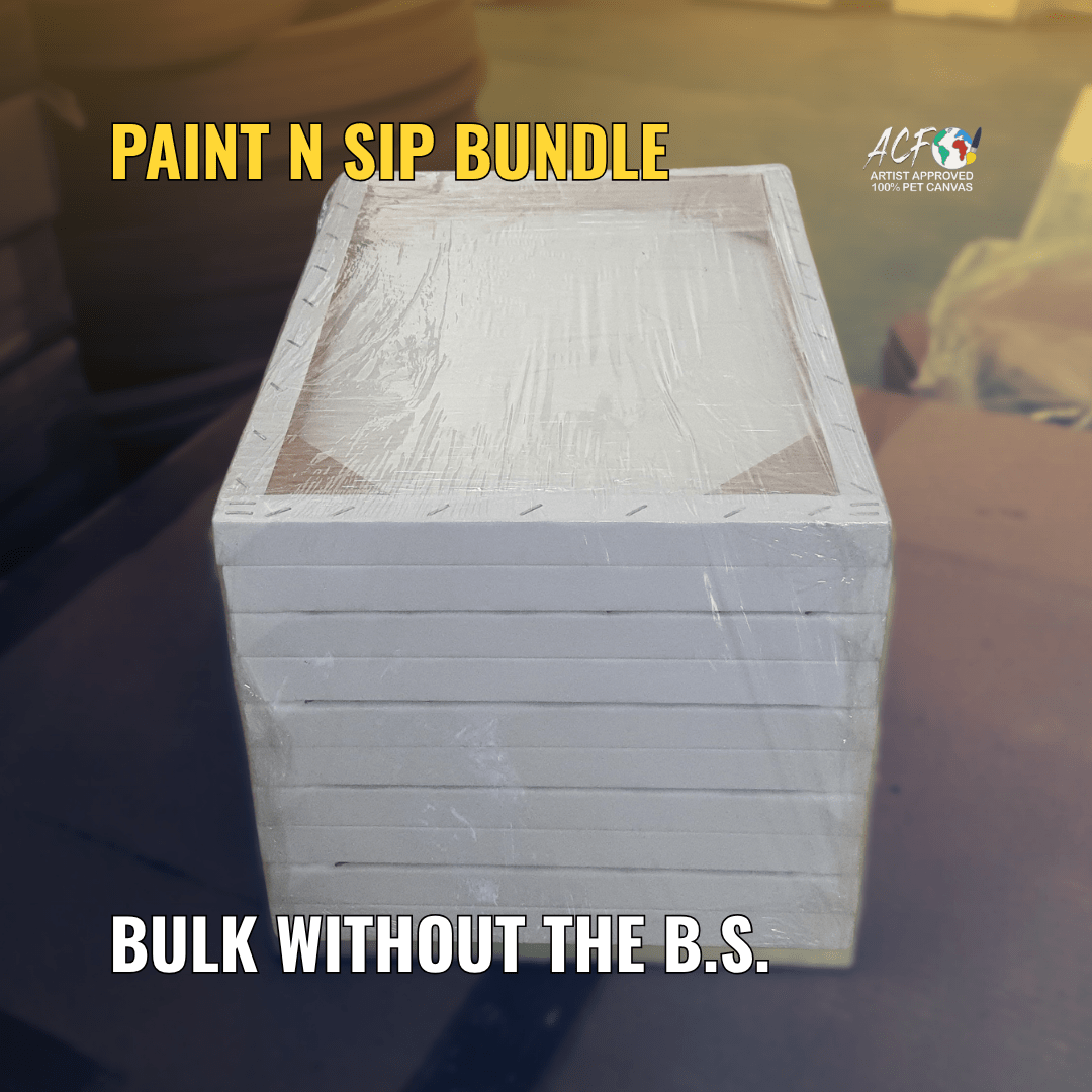 Paint and Sip Canvas β Bulk 10x Pack (20mm PET) - Art Canvas Factory