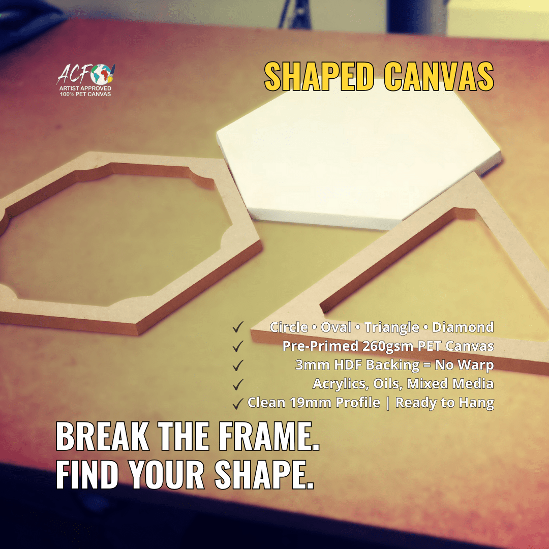 Shaped Canvas – Bold Pre - Stretched PET Surfaces (19mm Deep) - Art Canvas Factory