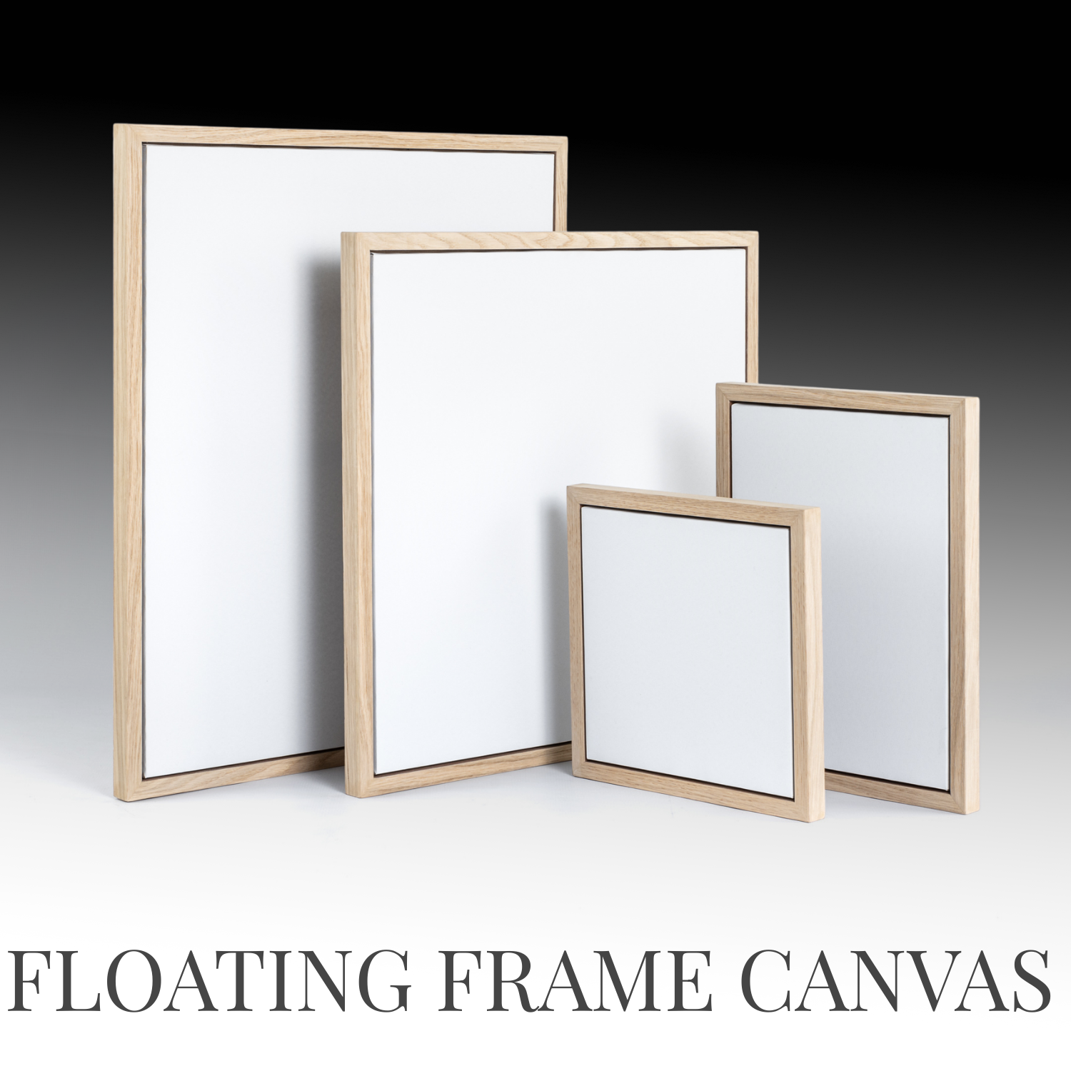 Thin Edge Oak Floating Frame & Stretch Canvas