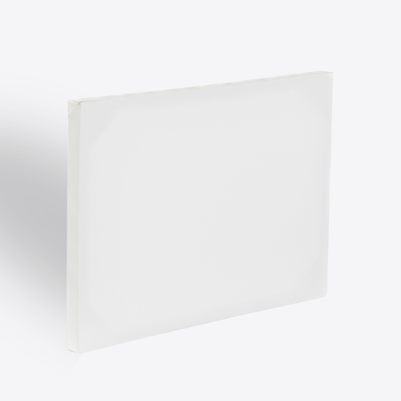ACF 20mm thin edge Stretch Canvas, plain white pre-gessoed surface, side angle showing the slim 20mm profile