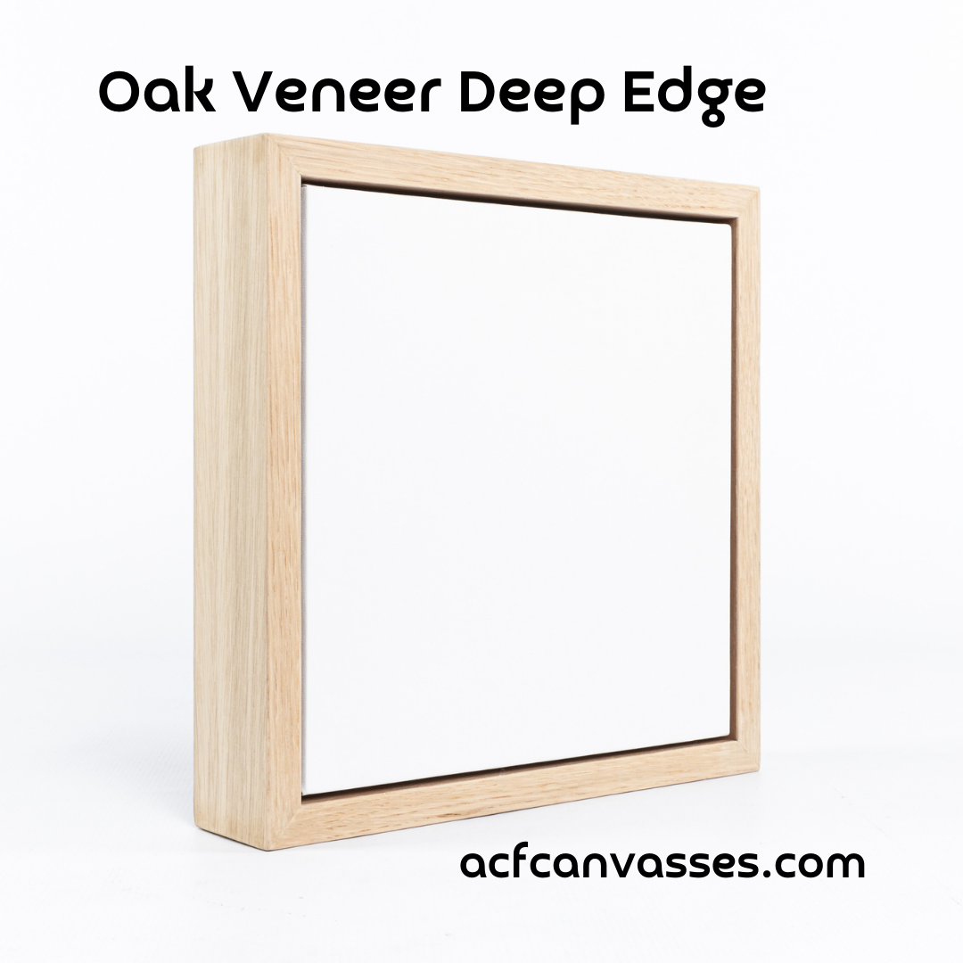 Deep Edge Oak Floating Frame & Box Board Canvas