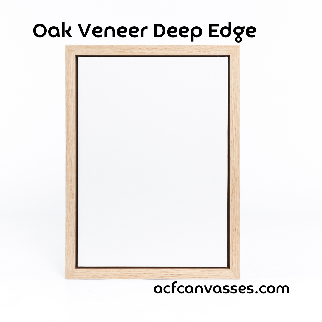 Deep Edge Oak Floating Frame & Box Board Canvas