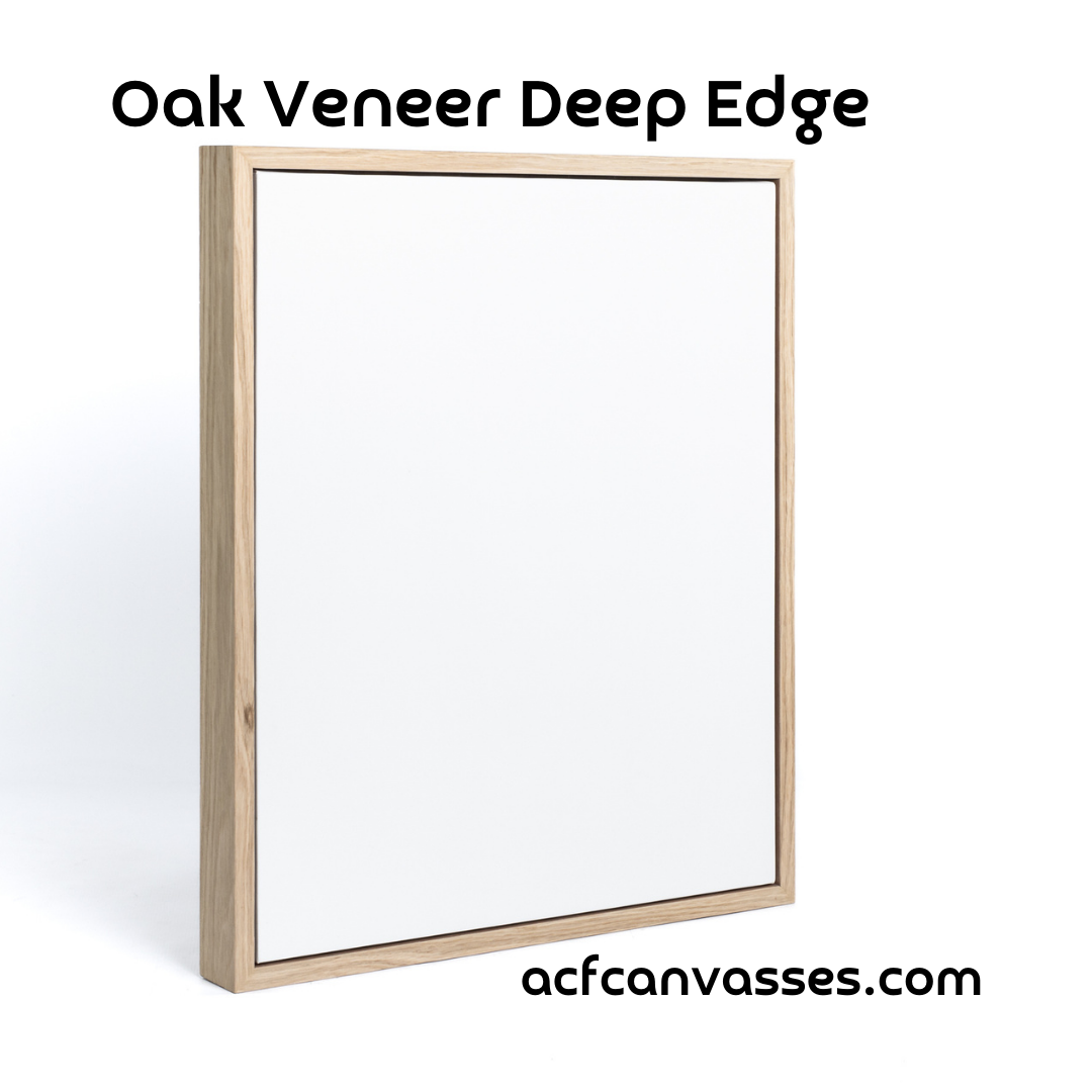 Deep Edge Oak Floating Frame & Box Board Canvas