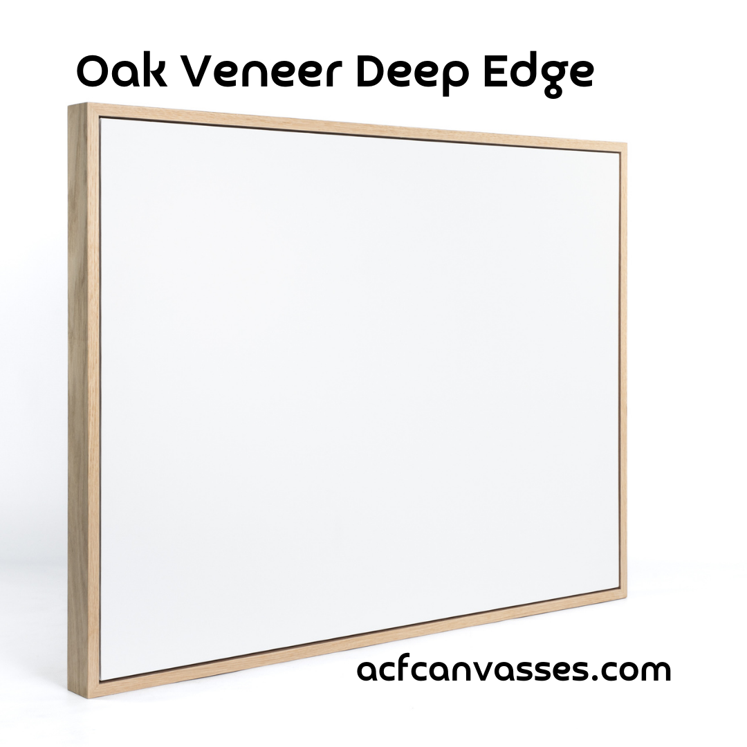 Deep Edge Oak Floating Frame & Box Board Canvas