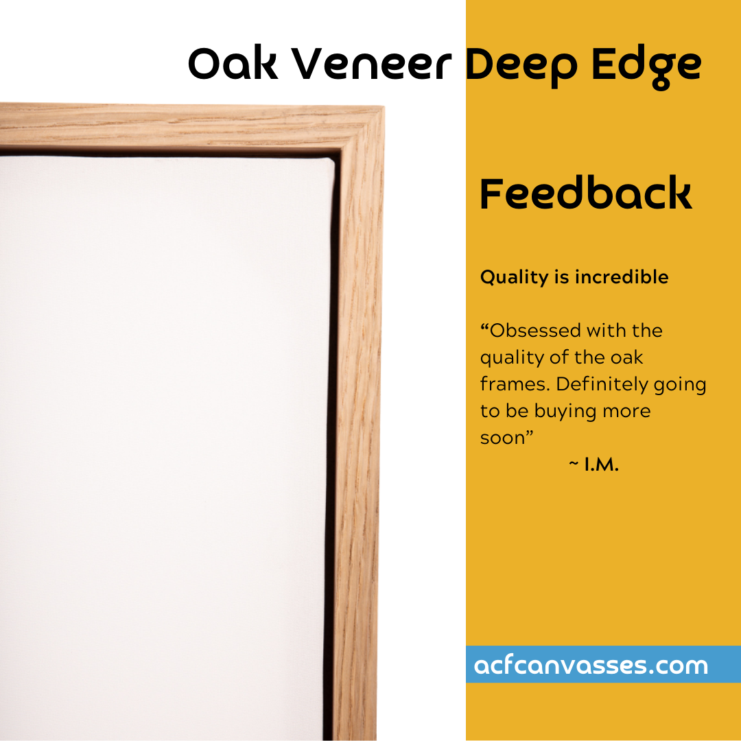 Deep Edge Oak Floating Frame & Box Board Canvas