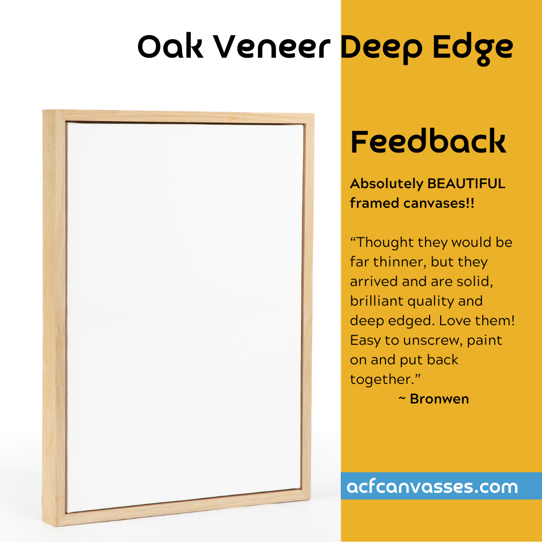 Deep Edge Oak Floating Frame & Box Board Canvas