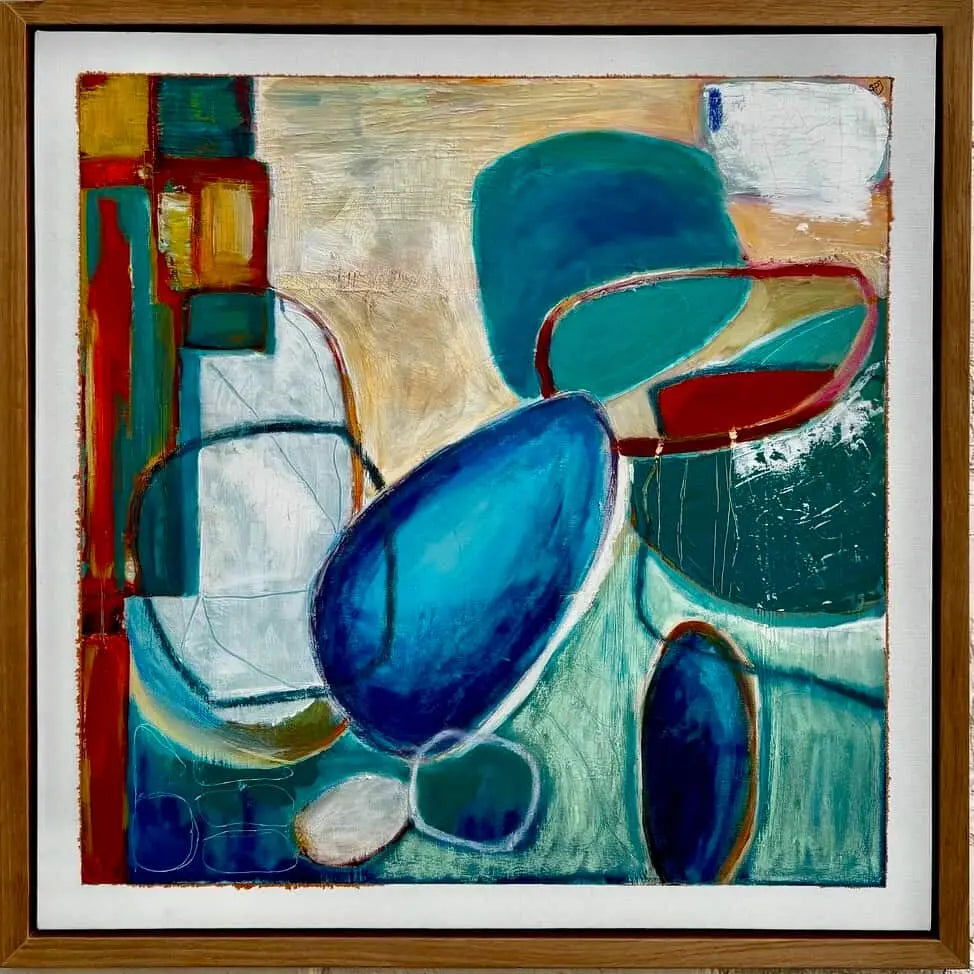Painting by Sarah Parry Jones on an ACF deep edge oak framed canvas