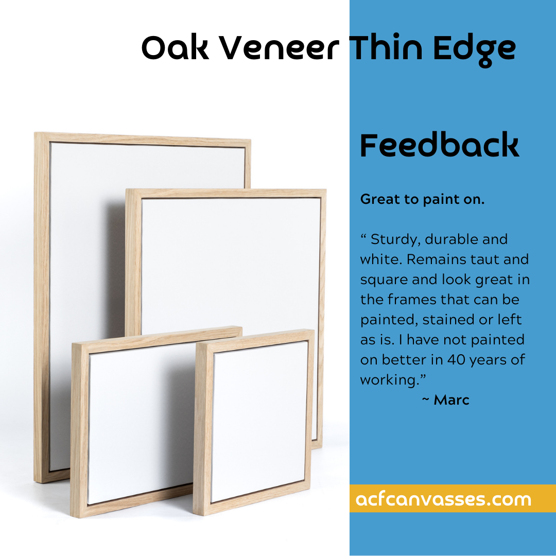 Thin Edge Oak Floating Frame & Stretch Canvas