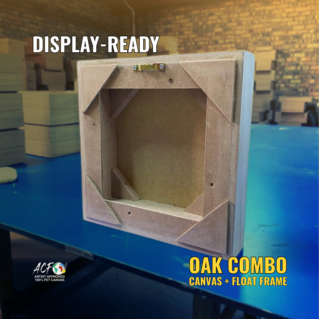 Deep Edge Oak Floating Frame & Box Board Canvas