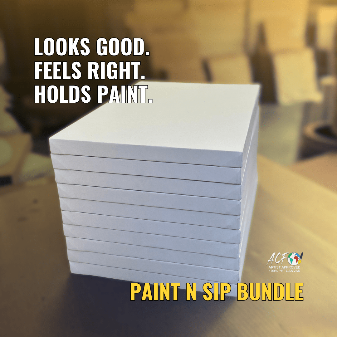 Paint and Sip Canvas – Bulk 10x Pack (20mm PET) - Art Canvas Factory